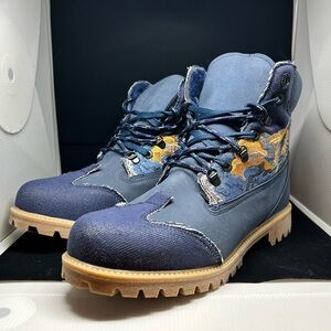 DERSCHUTZE “Whales” Boots - Navy Embroidered